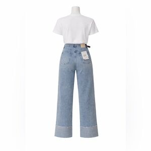 rag & bone Light Blue High-Rise Wide-Leg Jeans